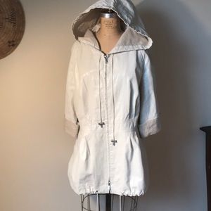Hooded Outerwear roll up 3/4 sleeve jacket